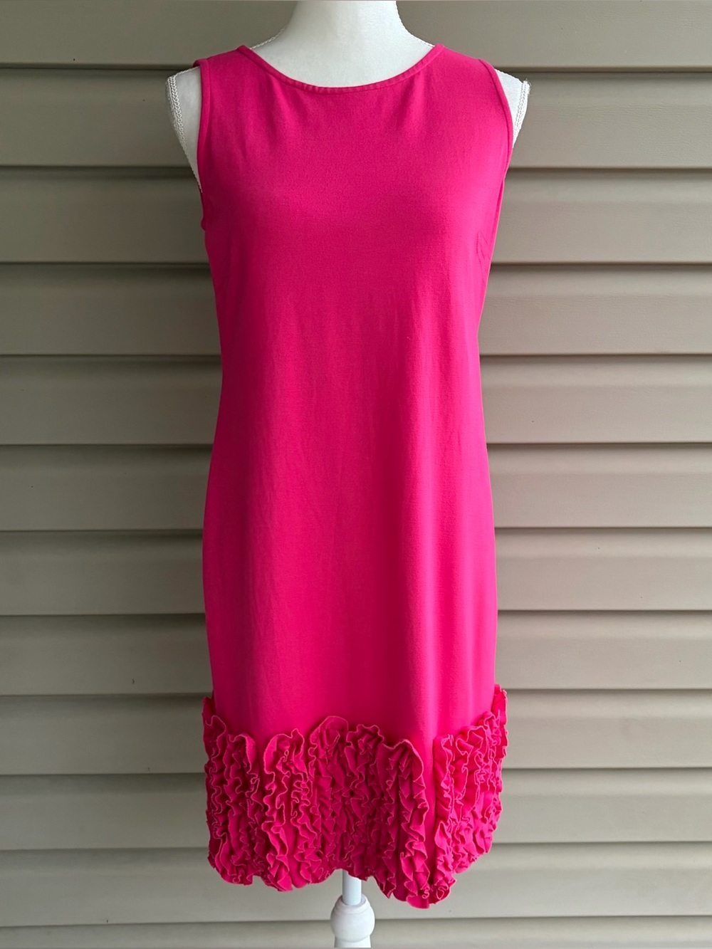 •Taylor• Hot Pink Ruffle Hem Sleeveless Dress –  Size 6